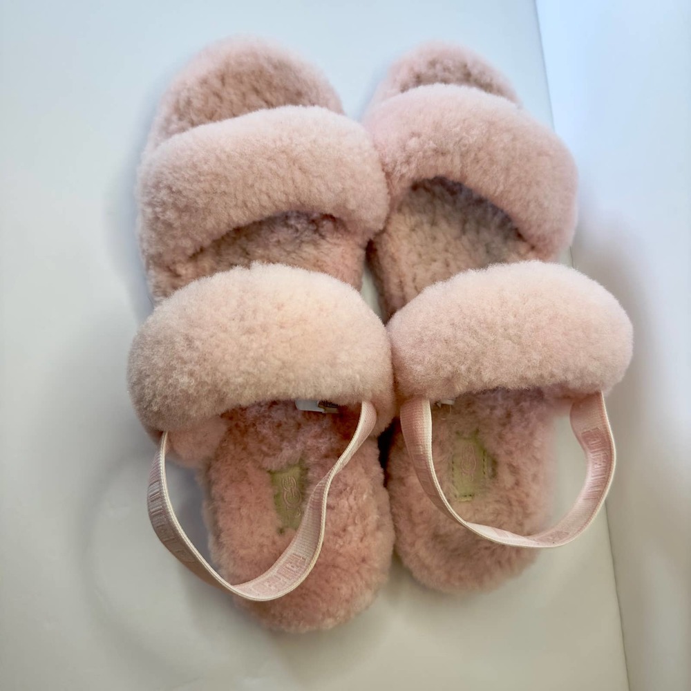 UGG Oh Yeah logo double strap Sandals -Light Pink Cloud - Women's size 9 - Picture 3 of 8